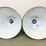 Set of 4 Industrial  Black Enamel Pendant Lamps from Elektrosvit, 1970s