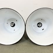 Set of 4 Industrial  Black Enamel Pendant Lamps from Elektrosvit, 1970s