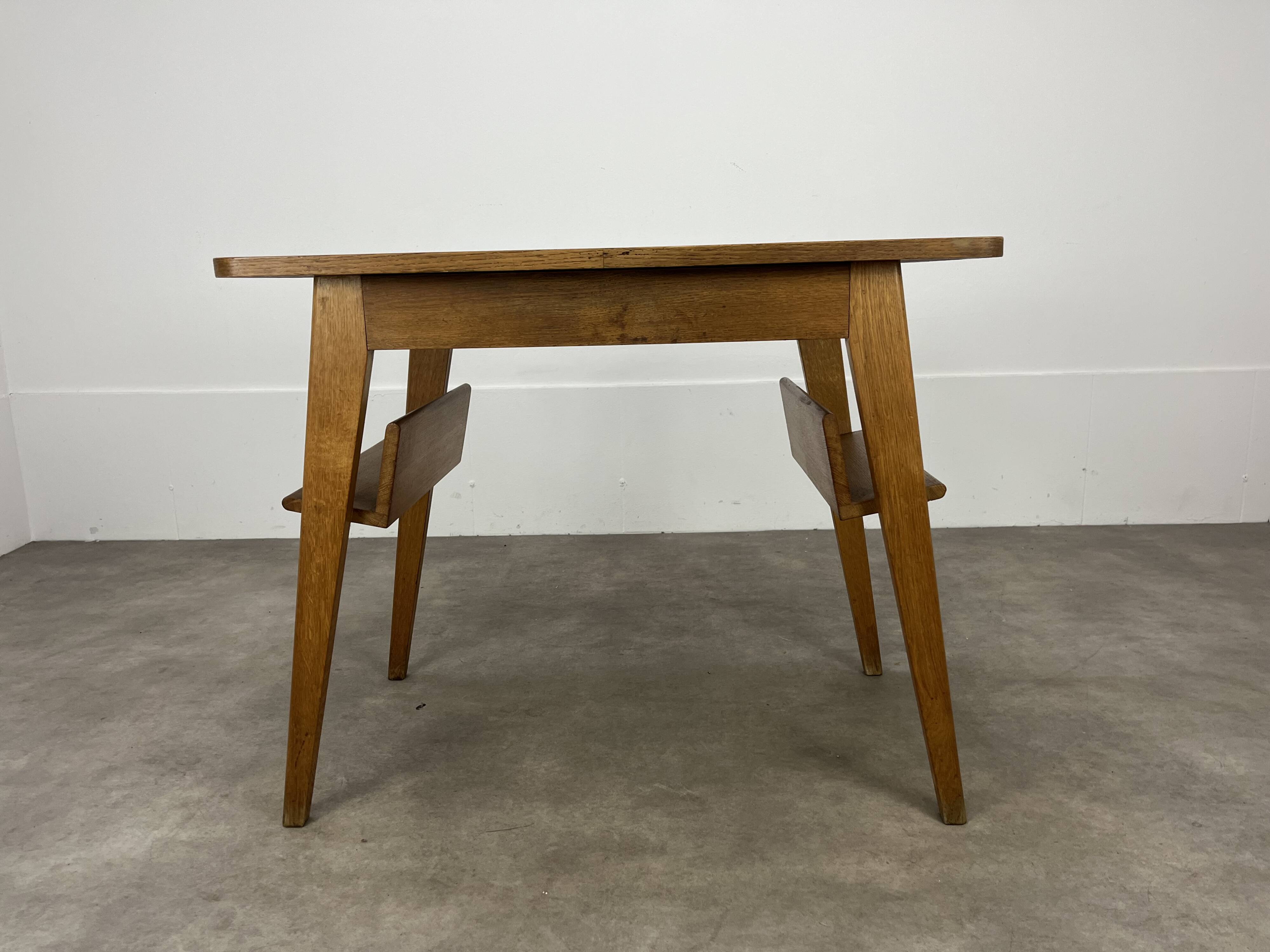 Reconstruction-style compass-legged desk, 1950s