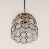 Iron and clear glass pendant by limburg, germany, 1960s.