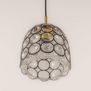 Iron and clear glass pendant by limburg, germany, 1960s.
