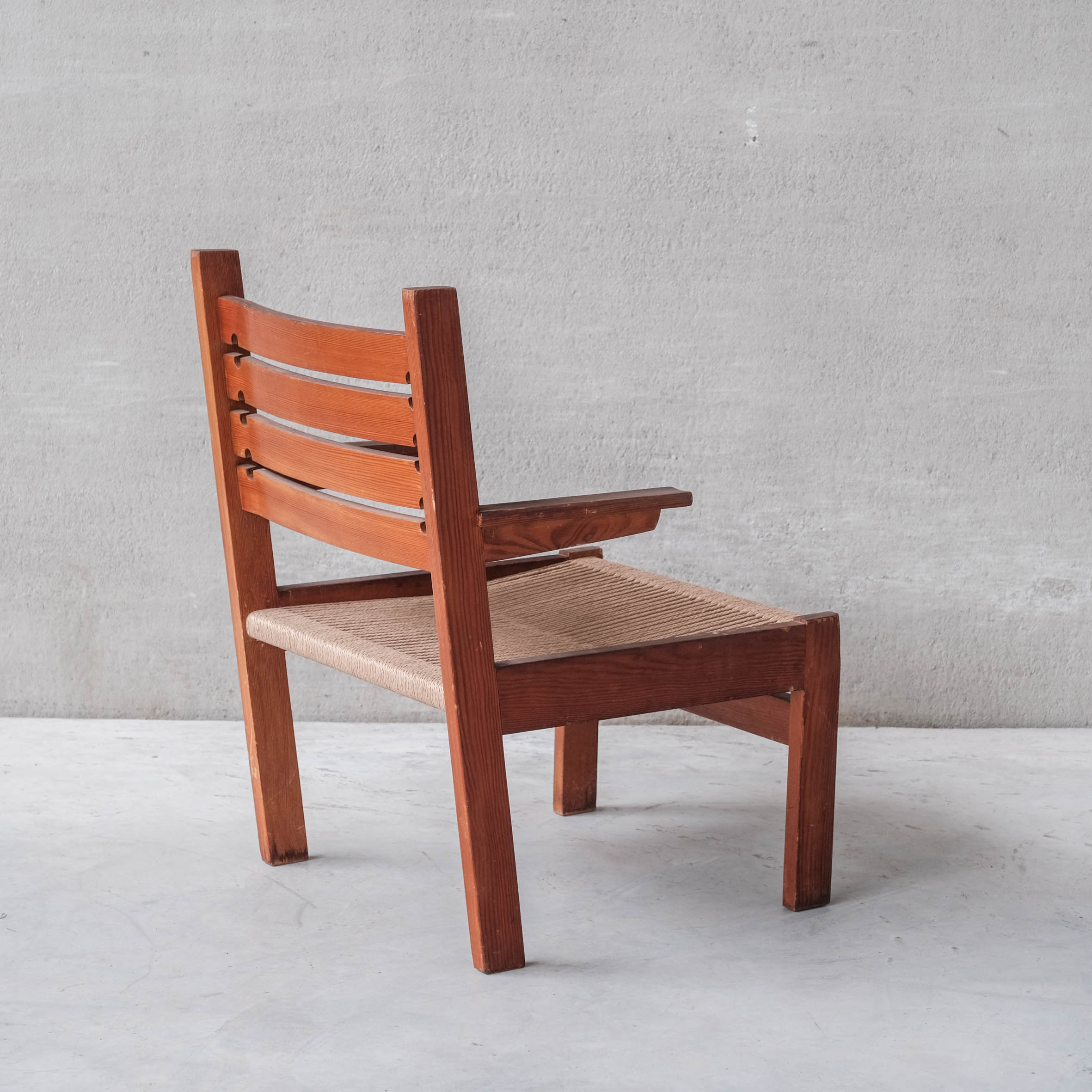 Pair of French Mid-century Cord Armchairs