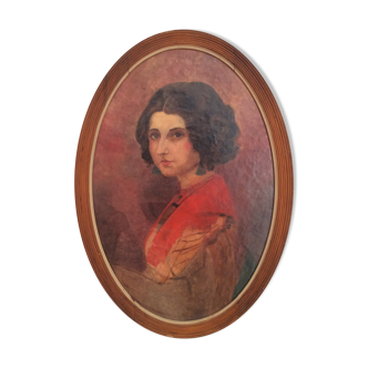 Portrait years 50 oil on canvas 83cmx59cm
