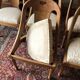 Series of 6 Gondola Chairs in blond mahogany