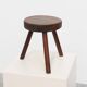 Tabouret trépied en chêne rustique, France, vers 1900