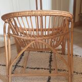 Rattan shell armchair