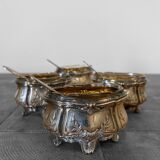 Set of 4 antique silver salt cellars