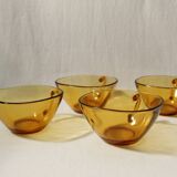 Set of 4 vintage Vereco amber glass coffee cups