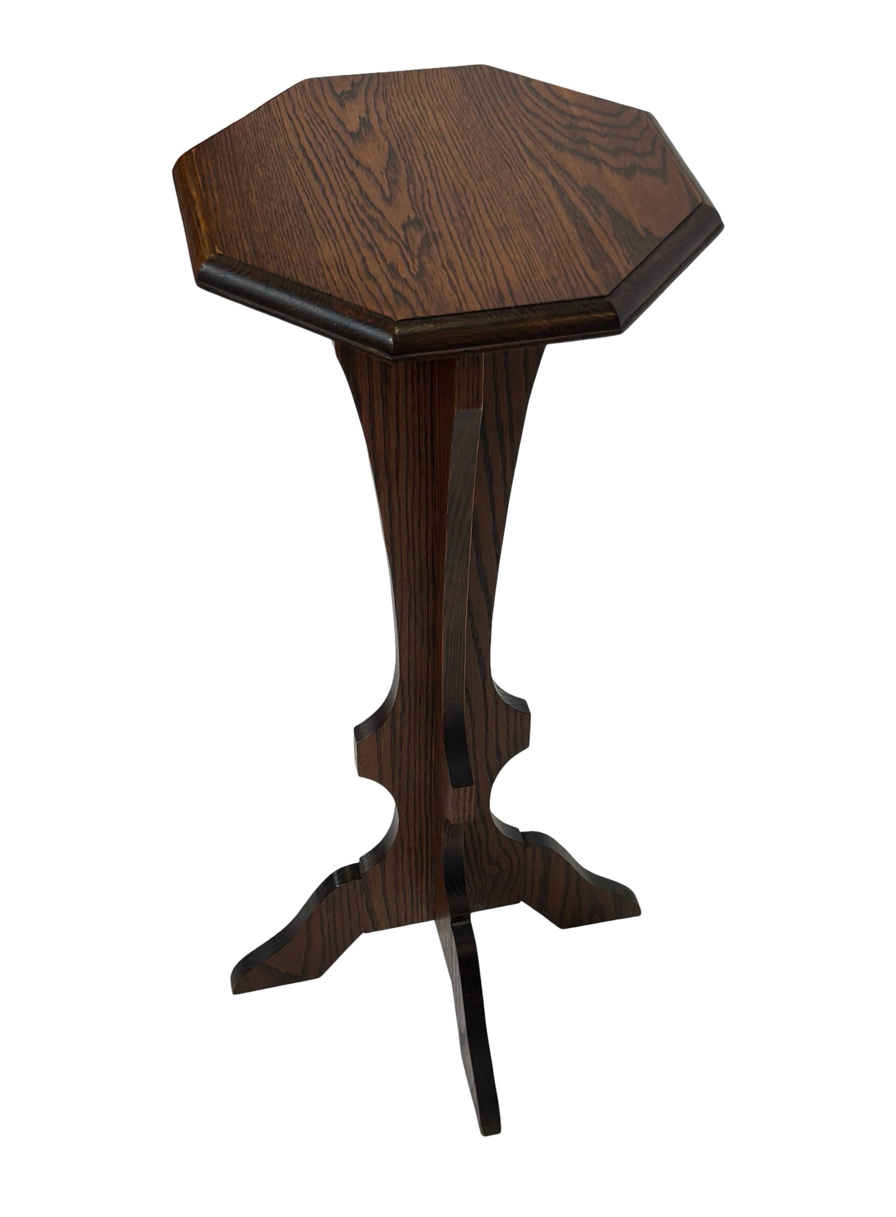 Vintage Plant Stand Side Table Oak Design minimalist