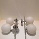 2 double chrome and opaline glass wall lamps 1960