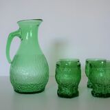 Pitcher and 4 vintage glasses