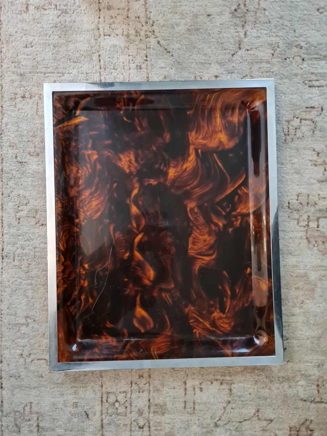 Lucite tortoiseshell and silver metal style