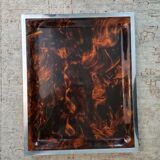 Lucite tortoiseshell and silver metal style