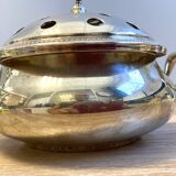 Antique Small Soup Tureen Centerpiece Bouquetière Brass Bronze Silver