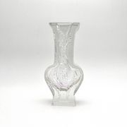 Brutalist Vase Ingrid Glashütte 3085 Transparent Glass 70s