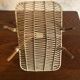 Old basket with rattan fruit and scoubidou yarn 50s