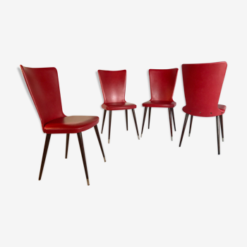 Suite de 4 chaises baumann 1966