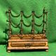 1950s Italian brass and wood wine rack with drawer