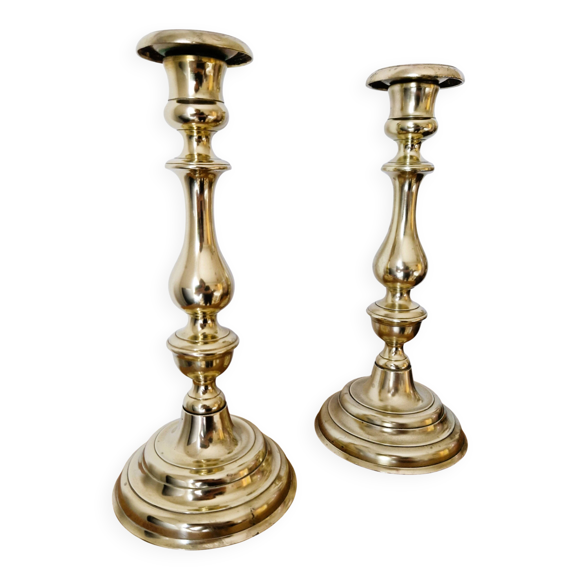 Pair of brass candlesticks