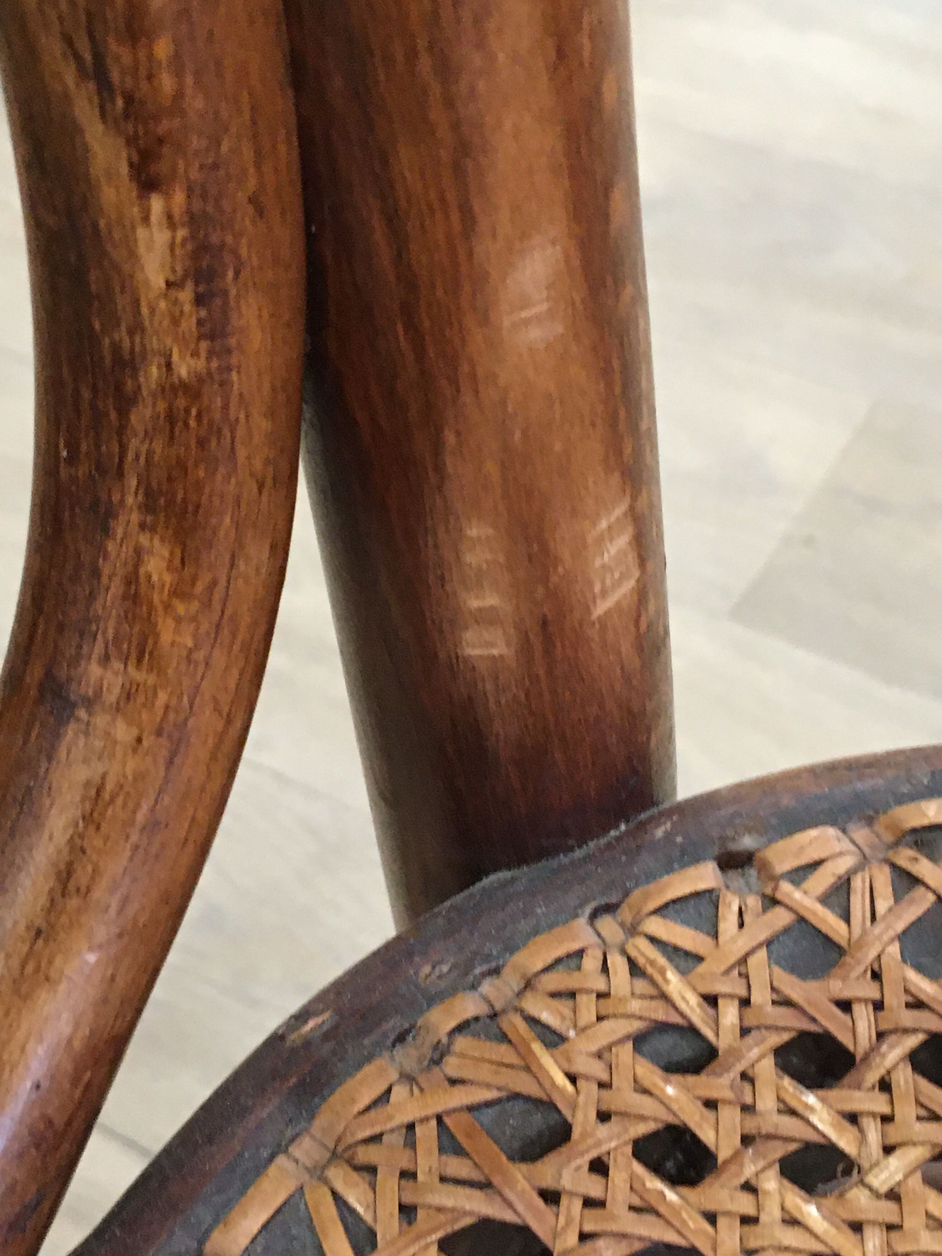 4 old wooden bistro chairs