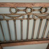 Oak and brass headboard from the 20s-30s