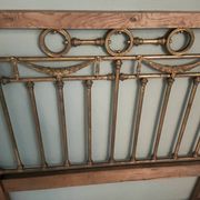 Oak and brass headboard from the 20s-30s
