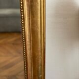 Old mirror louis Philippe Dore gold leaf pediment gilded fireplace