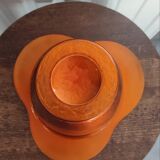 Vintage iridescent orange glass vase, 70s design
