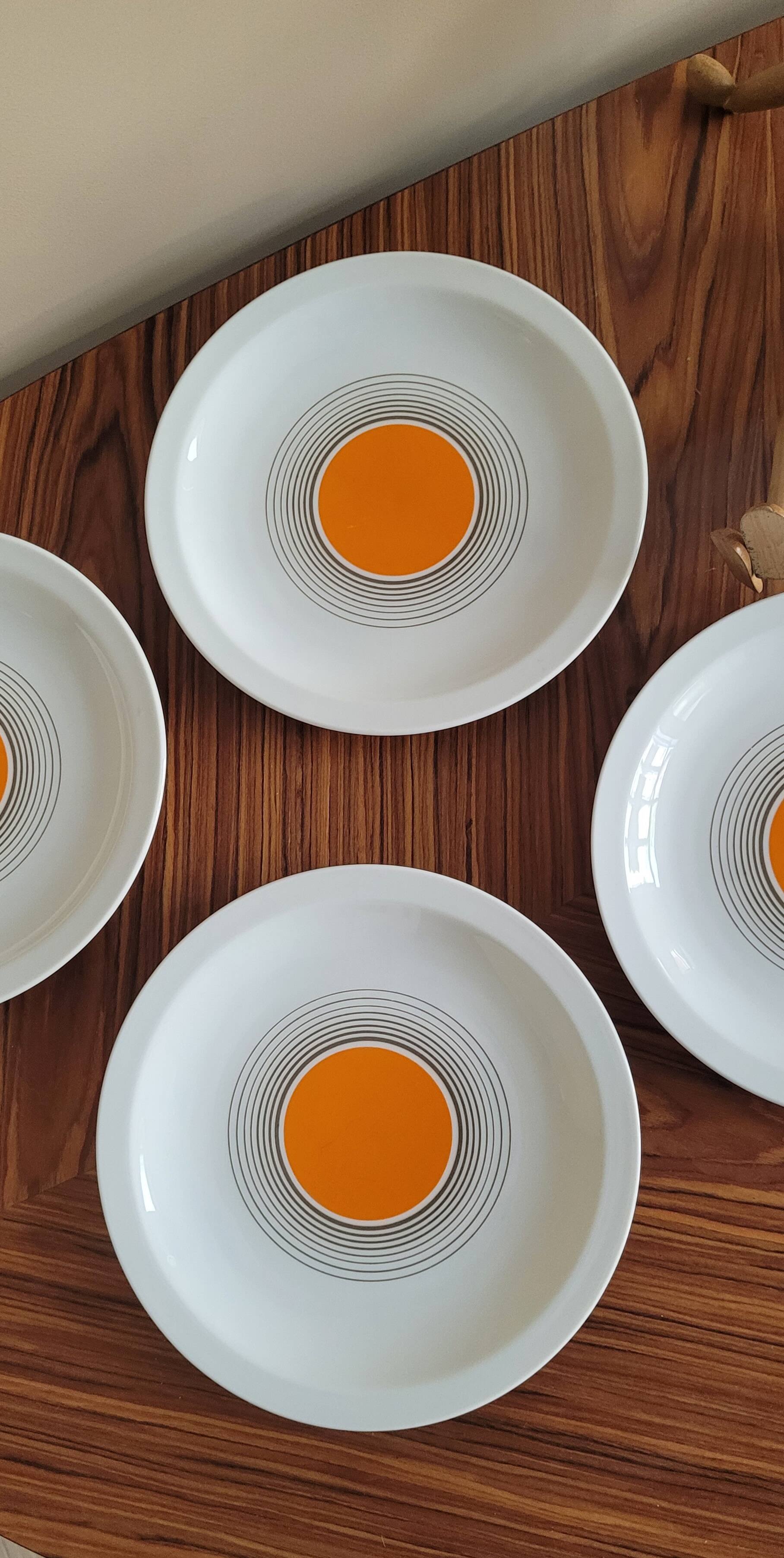 Set of 4 orange plates Bareuther 131