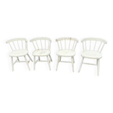 Set of 4 vintage Scandinavian solid wood chairs