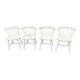 Set of 4 vintage Scandinavian chairs in solid wood.