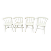 Lot de 4 chaises vintage scandinave en bois massif