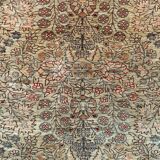 Vintage Turkish Silk Rug, 180x116 cm, Kayseri, Pink Blue Green, Handmade