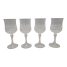 Set 4 chiseled glasses in low crystal