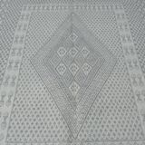 Authentic Nomadel Berber wool kilim rug Tunisian Margoum Beige Grey