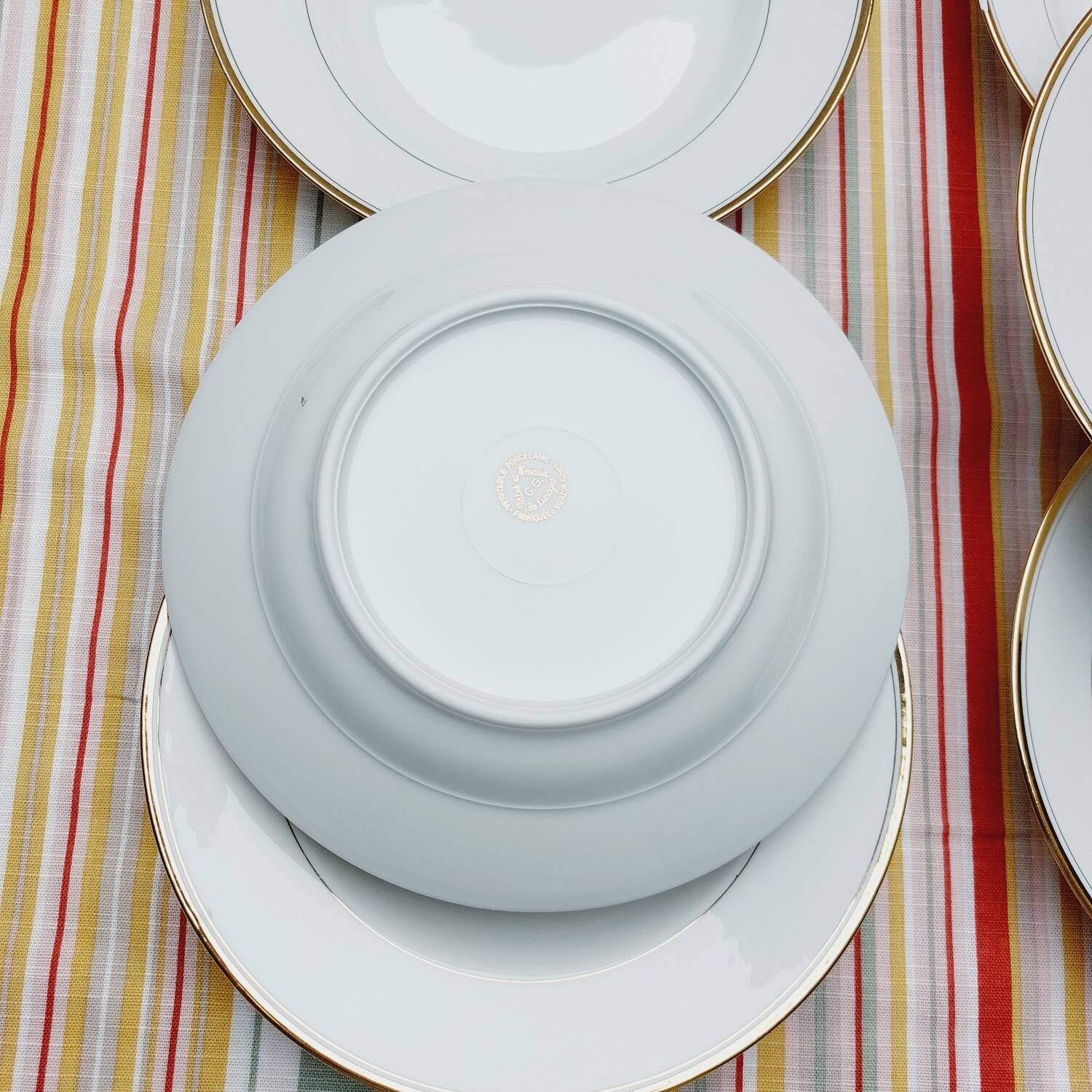 Limoges CG Vierzon porcelain soup plates
