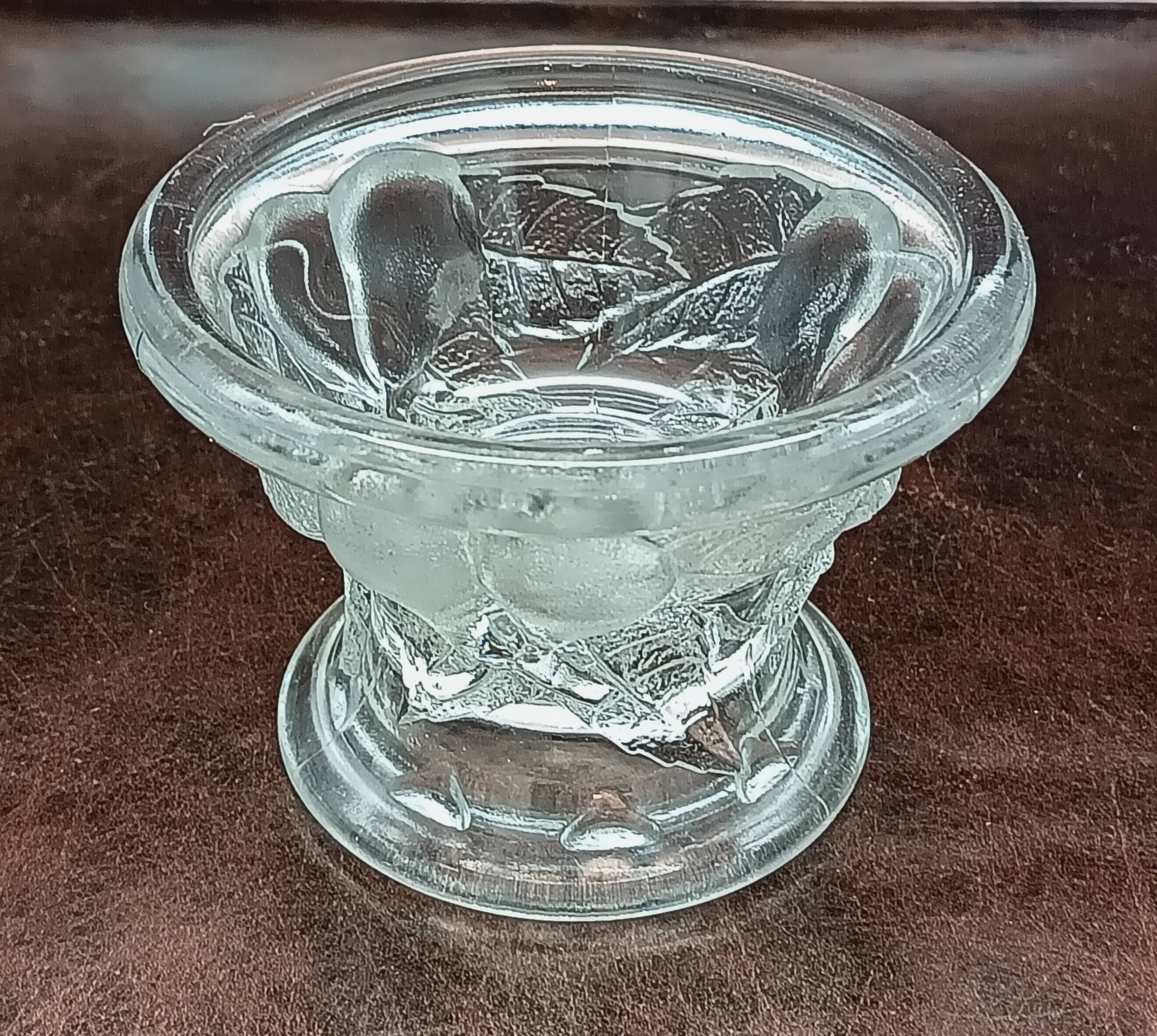 Pair of vintage clear glass double-function candlesticks, candle holders