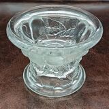 Pair of vintage clear glass double-function candlesticks, candle holders