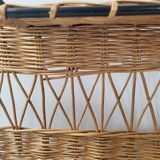 Vintage rattan & steel shelf 1950