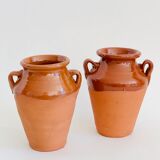 Pair of terracotta amphora vases