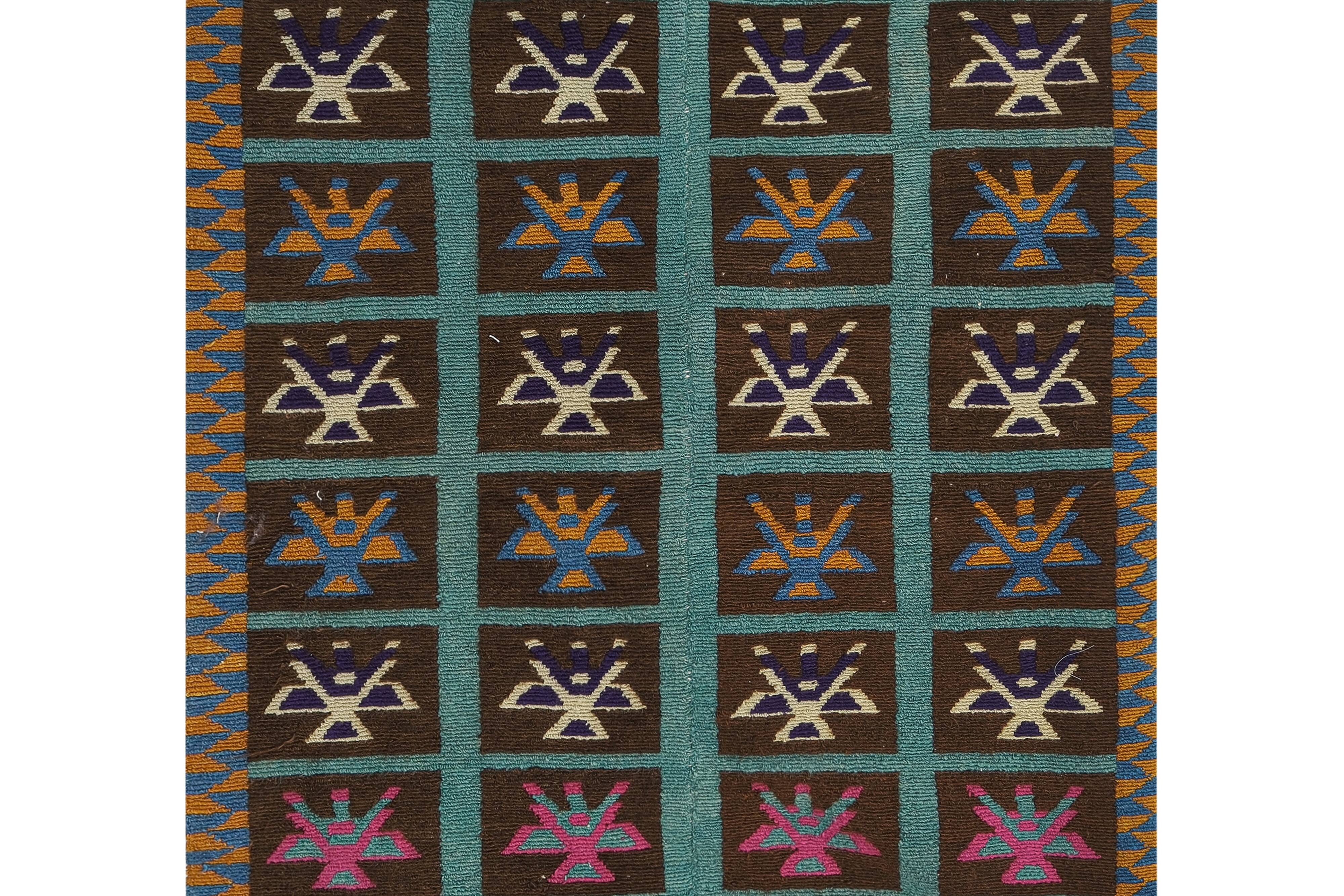 Vintage Turkish Oushak Rug Handwoven 125x140 cm