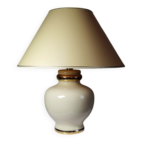 Lampe en faïence craquelée Le Dauphin ''Dynastie'' Panama vintage années 80-90 — Beyit