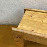 Vintage brutalist coffee table in solid pine.