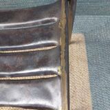 3 chaises en métal, style Tolix