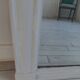 Antique trumeau mirror with pearl grey and powdered white patina