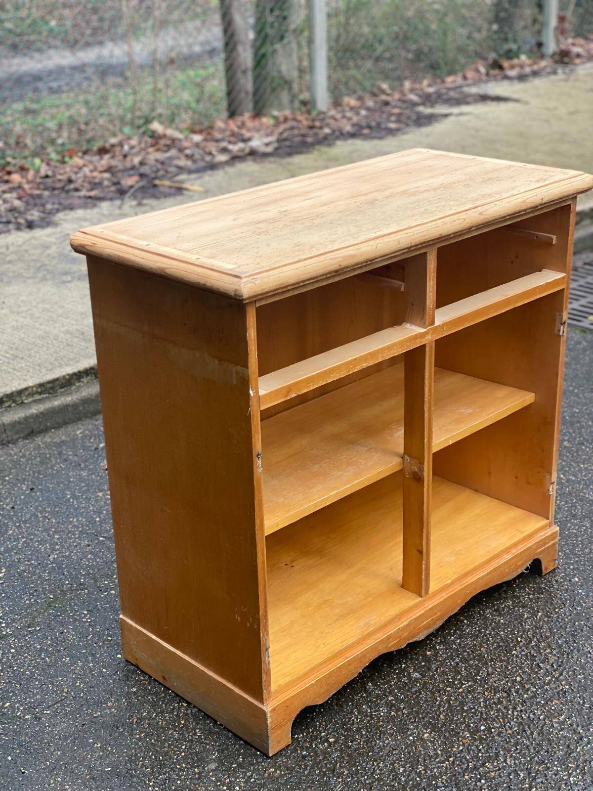 Vintage Scandinavian wooden shelf from the 1980s.