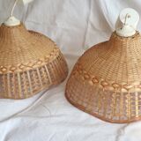 Pair of suspensions in woven wicker
