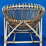 Antique rattan and wicker armchair
