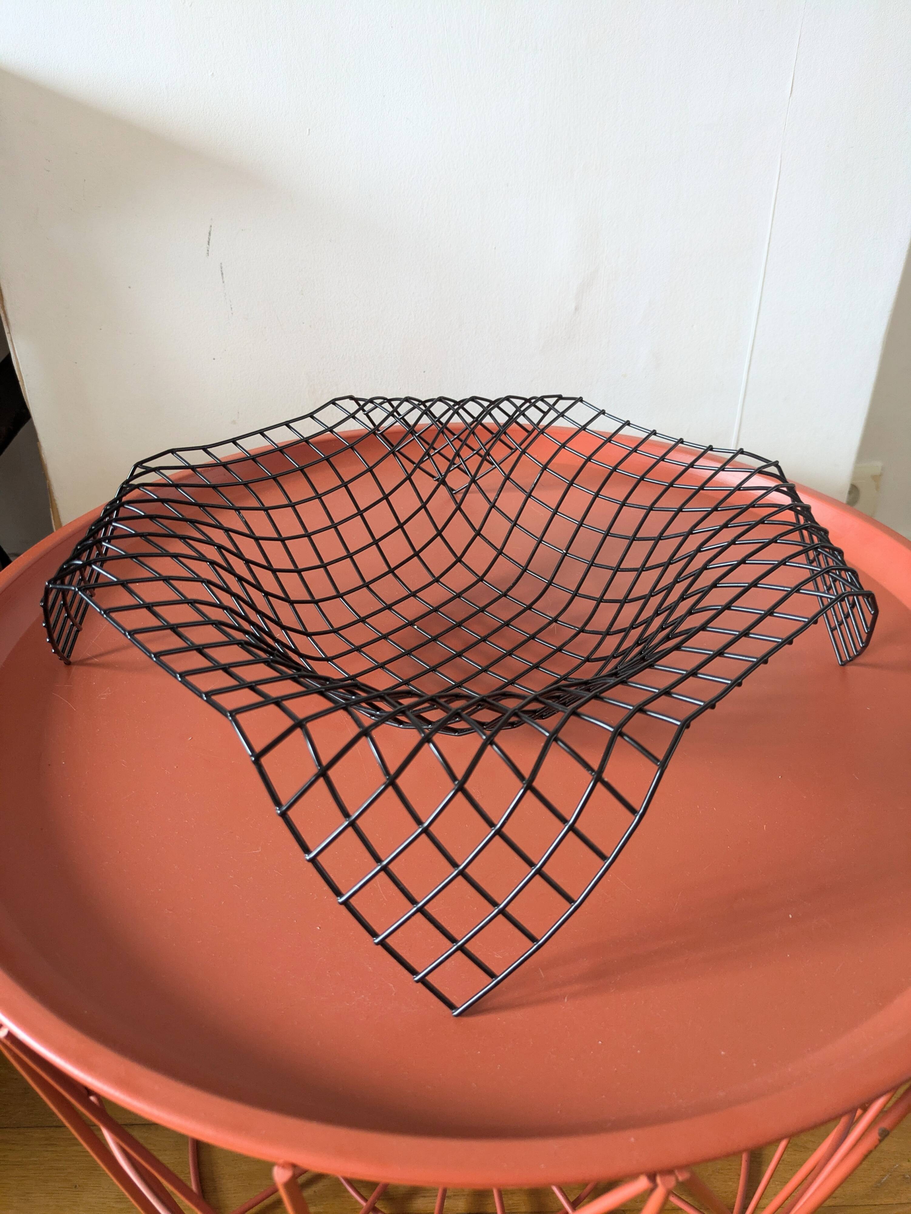 Designer fruit basket in metal wire
