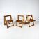 Ensemble de 3 chaises pliantes en bois de pin, 1970s